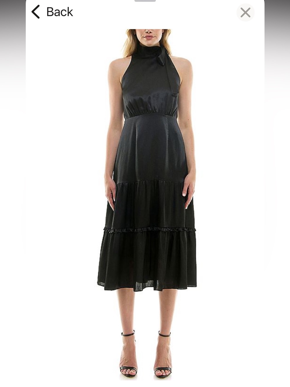 NEW- Nicole Miller Black Tie-Neck Halter Dress 🖤🖤 - Picture 2 of 15